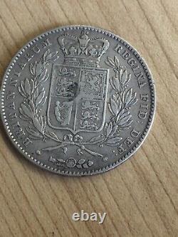 1844 Royaume-uni Grande-bretagne Silver Crown Coin Queen Victoria
