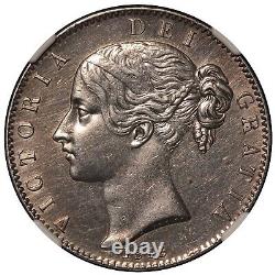 1845 Grande-Bretagne Une Couronne Pièce d'argent à bordure en cinq-feuilles NGC AU Det. KM# 741