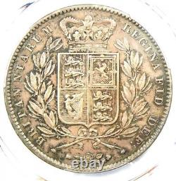 1845 Grande-bretagne Angleterre Royaume-uni Victoria Crown Coin Certifié Pcgs Au Détails