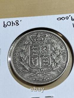1845 Grande-bretagne Grande Couronne D'argent Faible Mintage