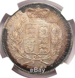 1845 Grande-bretagne Victoria Crown Coin Certifié Ngc Au Détails Rare Coin