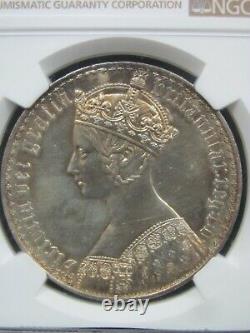 1847 Grande-bretagne Gothic Crown Ngc Proof Details Plugged, Repaired