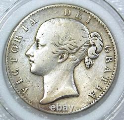 1847 Grande-bretagne Jeune Victoria Silver Crown Vf Certains Luster Dans L'étanchéité #381g