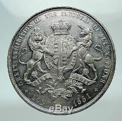 1851 Grande-bretagne Uk London Expo Prince Albert Lions & Crown Preuve Médaille I80576