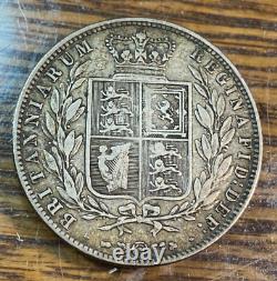 1875 Grande-Bretagne Victoria Demi-Couronne Super Original VF+ KM-756 CHRC