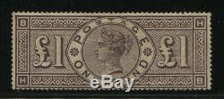 1884 £ 1 Filigrane Brun-lilas Couronnes Scott 110 / Sg 185 Mint Cat £ 30 000