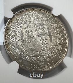 1887 Grande-Bretagne 1/2 Couronne NGC MS62 Pièce en argent Tête de Jubilé de Victoria