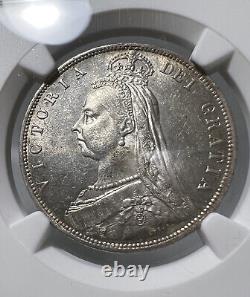 1887 Grande-Bretagne 1/2 Couronne NGC MS62 Pièce en argent Tête de Jubilé de Victoria