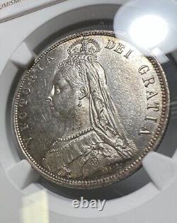 1887 Grande-Bretagne 1/2 Couronne NGC MS62 Pièce en argent Tête de Jubilé de Victoria