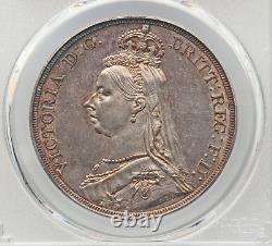 1887 Grande-Bretagne Reine Victoria Couronne en argent PCGS Au Détails Km765