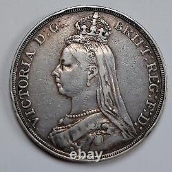 1887 Grande-bretagne Crown Jubilee Head Choice Xf Silver Type Coin (v260)