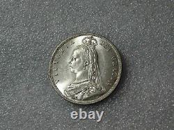 1887 Grande-bretagne Royaume-uni Victoria Silver Coin 1/2 Crown Half Crown Full Luster Unc+