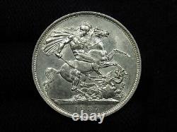 1887 Grande-bretagne Une Couronne Choice Au Blast Blanc High Fin Type Coin