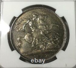 1887 Great Britain Crown Ngc Ms64 Mint State Coin Toner De Lumière Original Nice
