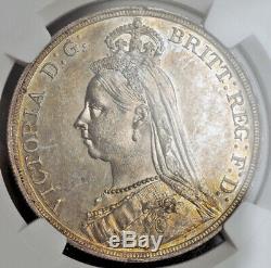 1887, La Grande-bretagne, La Reine Victoria. Jubilé D'argent Bust Couronne. Ngc Ms-61
