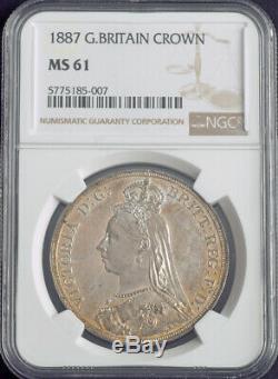 1887, La Grande-bretagne, La Reine Victoria. Jubilé D'argent Bust Couronne. Ngc Ms-61