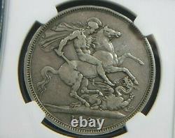 1887 Royaume-uni Grande-bretagne Silver Crown Queen Victoria Ngc Vf30 1005