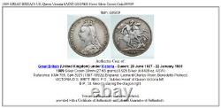 1889 Grande Britaine Royaume-uni Reine Victoria Saint George Cheval Argent Crown Coin I90909