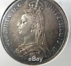 1889 Grande-bretagne Couronne Silver Queen Victoria Xf