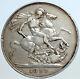 1889 Grande-bretagne Reine Victoria Saint George Cheval Argent Crown Coin I113275