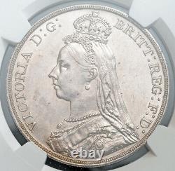 1889, Grande-bretagne, Reine Victoria. Silver Jubilee Bust Crown. Ngc Ms-60