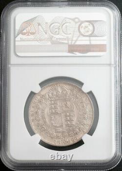 1890, Grande-bretagne, Reine Victoria. Une Preuve Comme Silver 1⁄2 Crown Coin. Ngc Ms63(+)