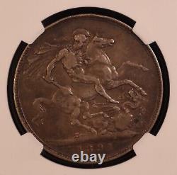 1891 Grande-Bretagne Reine Victoria Couronne en argent NGC VF30 - Original attrayant