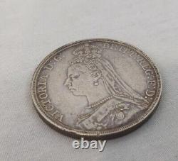 1892 Grande-Bretagne Reine Victoria Jubilé Tête & St George Cheval Couronne en argent