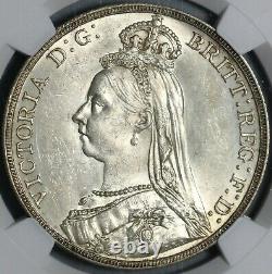 1892 Mbac Ms 62 Victoria Crown Grande-bretagne Jubilee Silver Coin (20121702c)