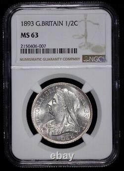 1893 Grande-Bretagne Demi-Couronne en argent NGC MS 63 1/2C