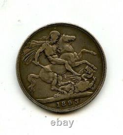 1893 Great Britain Queen Victoria Silver Crown Coin