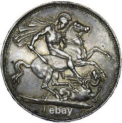 1893 LVI Crown Victoria British Silver Coin Nice