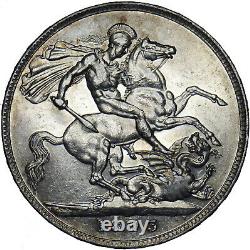 1893 LVI Crown Victoria British Silver Coin Très Nice