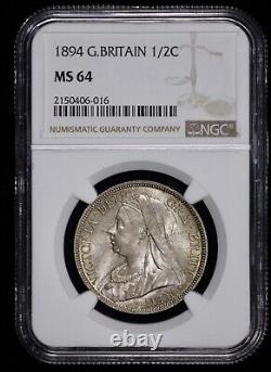 1894 Grande-Bretagne Demi-Couronne en argent NGC MS 64