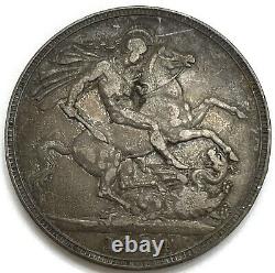 1894 LVII Grande-Bretagne 1 Couronne Reine Victoria Buste Mature Monnaie État Beau +.