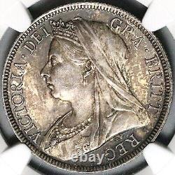 1894 NGC MS 63 Victoria 1/2 Couronne Grande-Bretagne Pièce en argent sterling (23080601C)