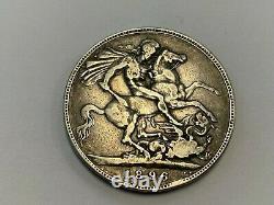 1896 LIX Great Britain Crown Silver Coin Nice Détails