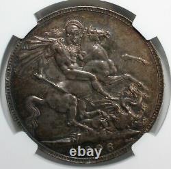 1896 LIX Great Britain Silver Crown Coin Certifié Par Ngc Comme Au58 Presque Unc
