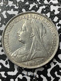 1897 Grande-Bretagne 1 Couronne Lot#JM5178 Grand argent! Beaux détails, nettoyage ancien.