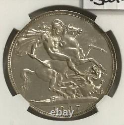 1897 LXI Grande-bretagne Silver Crown Ngc Au Détails
