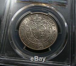 1900 Grande-bretagne Ongecirculeerd Argent 1/2 Demi-couronne Coin Victoria Pcgs Ms62