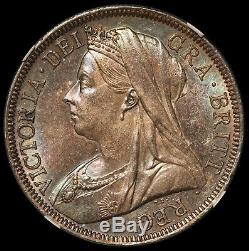 1901 Grande-bretagne Demi-couronne 1/2 Silver Coin Mbac Ms 63 Km # 782