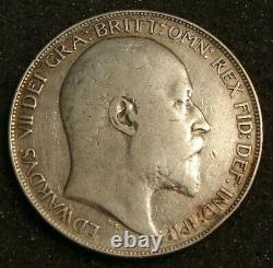 1902 Grande-bretagne Royaume-uni Edward VII Silver Crown Coin Anno Regni II