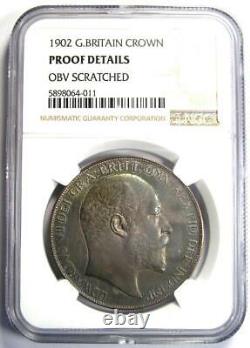 1902 Proof Grande-bretagne Edward Crown Coin Certifié Ngc Proof Detail (pf Pr)