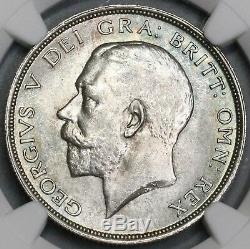 1913 Ngc Ms 64 1/2 Couronne George V Grande-bretagne Silver Coin (18091610c)