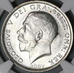 1918 NGC MS 63 1/2 Couronne George V Grande-Bretagne Pièce en argent sterling (23061903D)