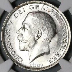 1918 NGC MS 63 1/2 Couronne George V Grande-Bretagne Pièce en argent sterling (23061903D)