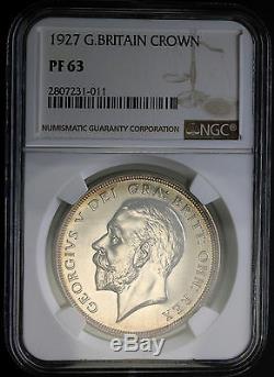 1927 Uk Grande-bretagne Silver Crown George V Preuve De Pièces Ngc Pf 63 Rare 15k Minted