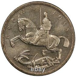 1935 Grande-bretagne 1 One Crown Silver Specimen Coin Pcgs Sp 65 Km# 842