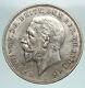 1935 Grande-bretagne Royaume-uni Roi George V Sur Chevalback Old Silver Crown Coin I90895
